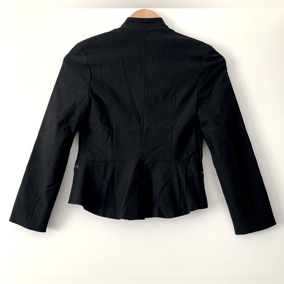 ❗️CLEAROUT❗️REBECCA TAYLOR* black collarless zippered pockets BLAZER - XS fit - Picture 6 of 9